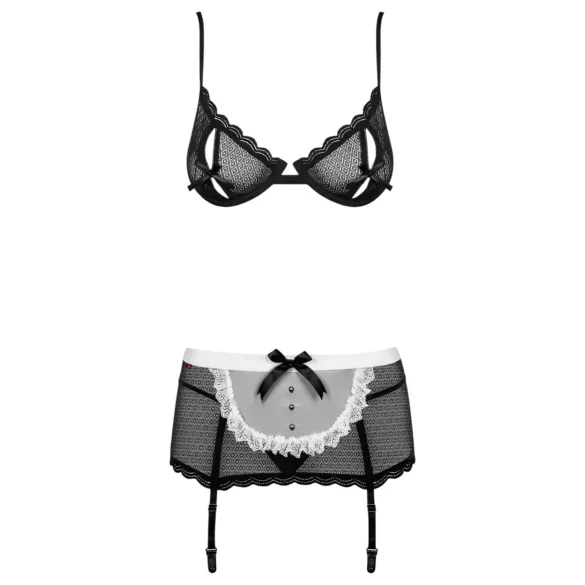 Obsessive Maidme - seksikas teenijanna kostüümikomplekt - 6 osa - L/XL