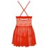 Obsessive 838-BAB-3 - vürtsikas pitsist babydoll ja stringid (punane)