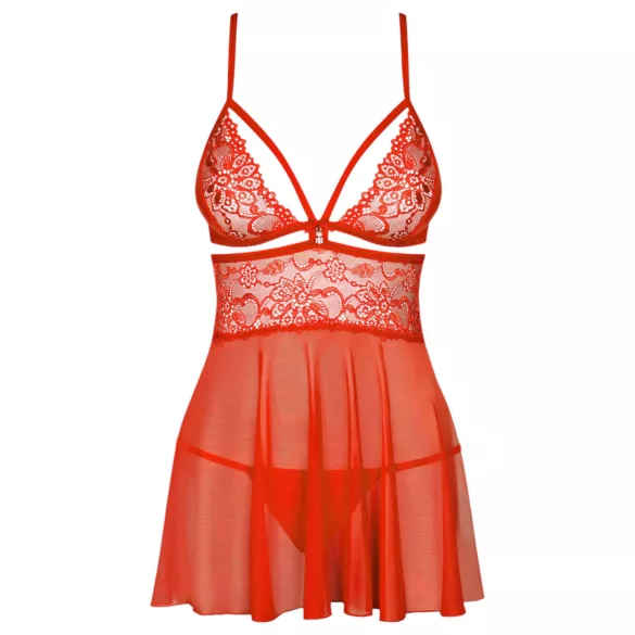 Obsessive - babydoll ja stringid - pitsiline, seksikas - punane - L/XL