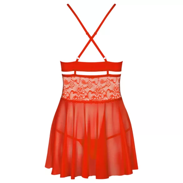 Obsessive - babydoll ja stringid - pitsiline, seksikas - punane - L/XL