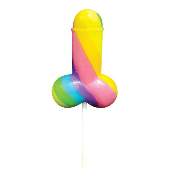 Rainbow Cock Pop - peenise kujuline pulgakomm - puuviljamaitseline - 85g