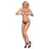 Obsessive 831-THC-1 - väike lipsukesega avatud pitsiline string (must) - L/XL