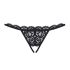 Obsessive 831-THC-1 - väike lipsukesega avatud pitsiline string (must) - L/XL