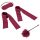 S&M - satiinist algajate sidumiskomplekt (punane) - 4-osaline
