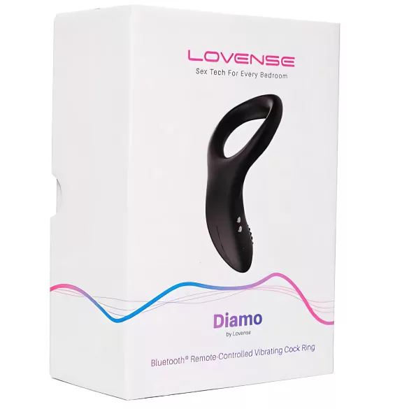 Lovense Diamo - rakenduse abil juhitav vibreeriv peeniserõngas meestele (must)
