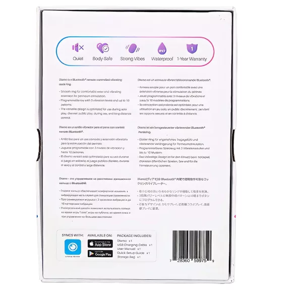 Lovense Diamo - nutikas vibraatoriga peeniserõngas - must