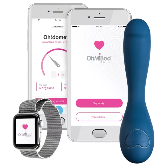 OhMiBod Bluemotion Nex 2 - rakendusega juhitav G-punkti vibraator (sinine)