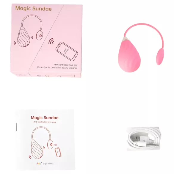 Magic Motion Sundae - nutikas vibraator muna - laetav - roosa