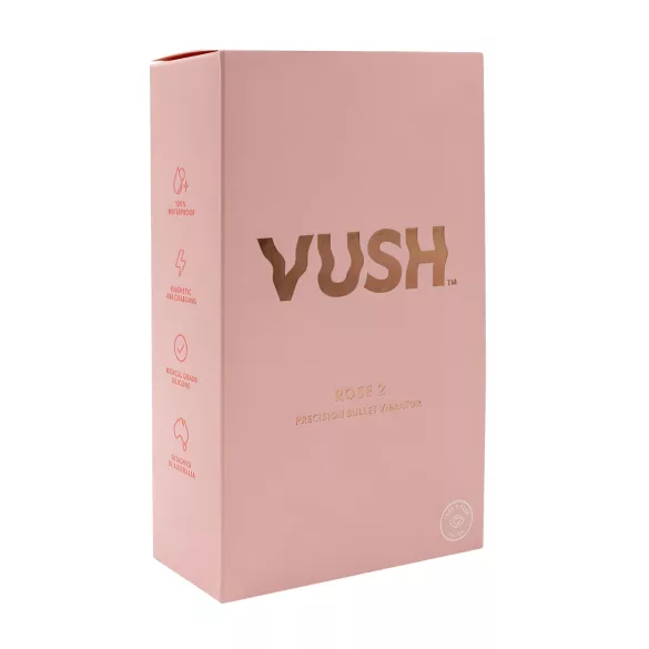 Vush The Rose 2 - aku vibraator - veekindel massaaž - roosa
