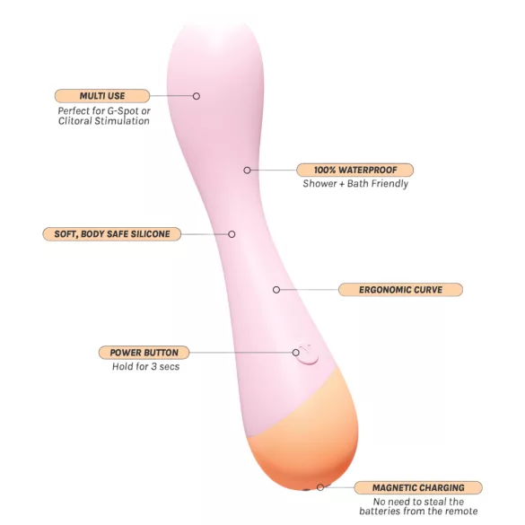 Vush Peachy G-Spot - akuga G-punkti vibraator - roosa