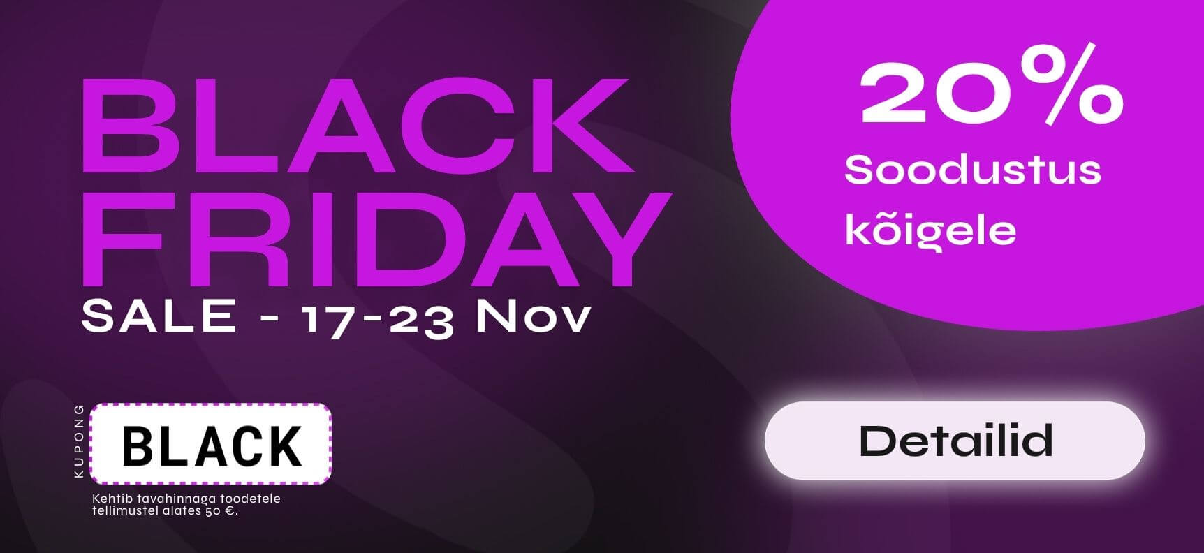 Black Friday 20% allahindlus | Desirel.ee Sex Shop